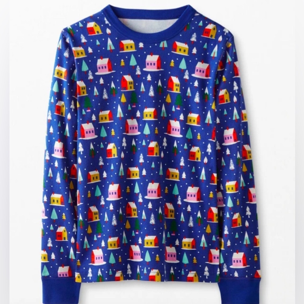 Hanna Andersson Women's Long John Pajama Top Organic Cotton Hygge House L